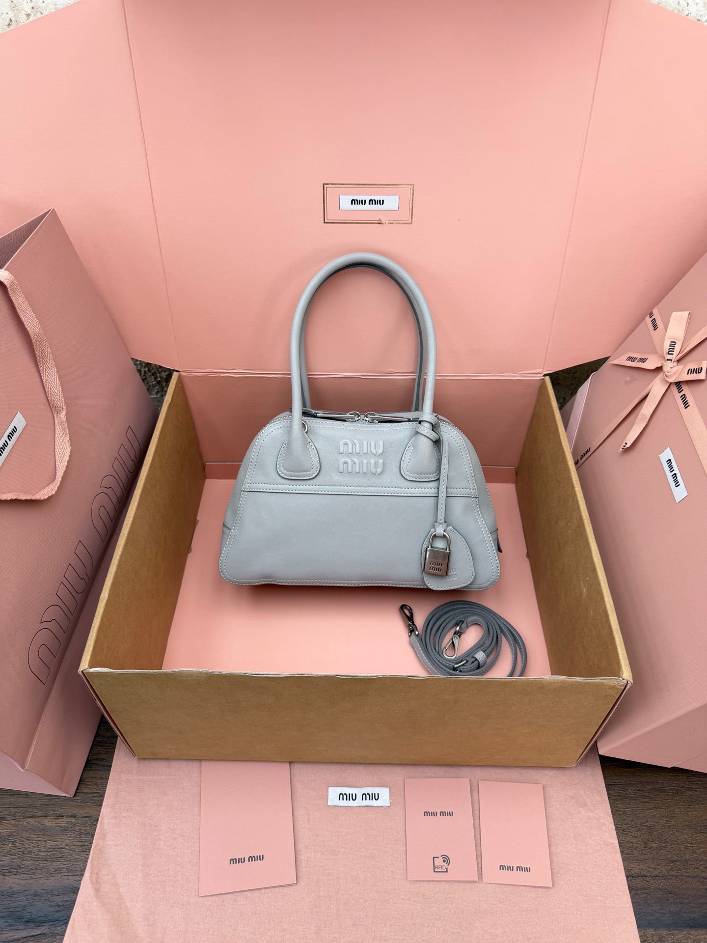 Miu Vivant Bag 28cm Nappa Leather