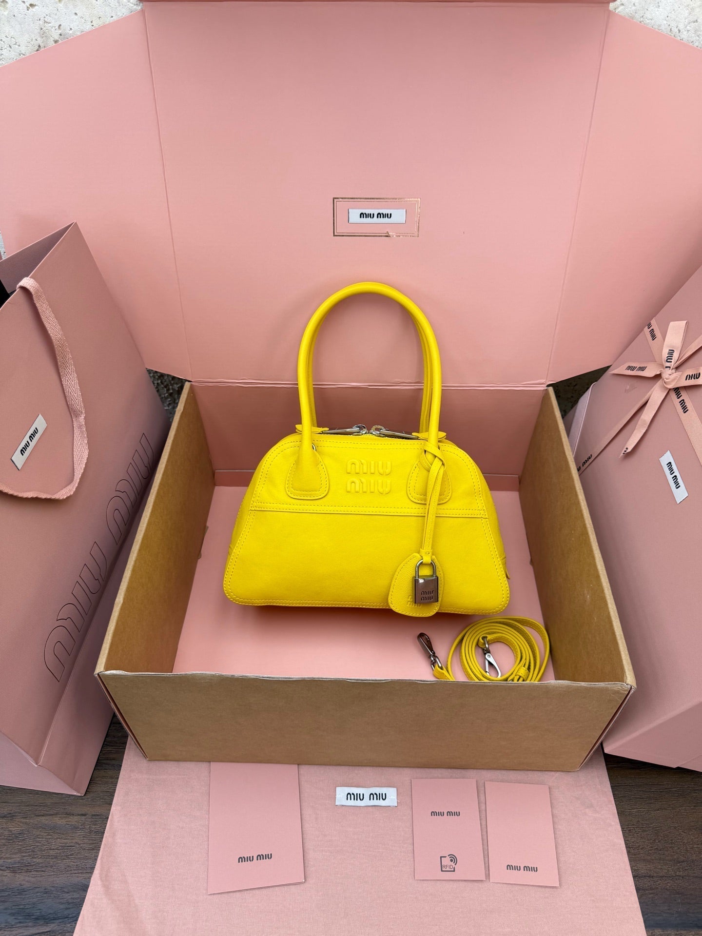 Miu Vivant Bag 28cm Nappa Leather