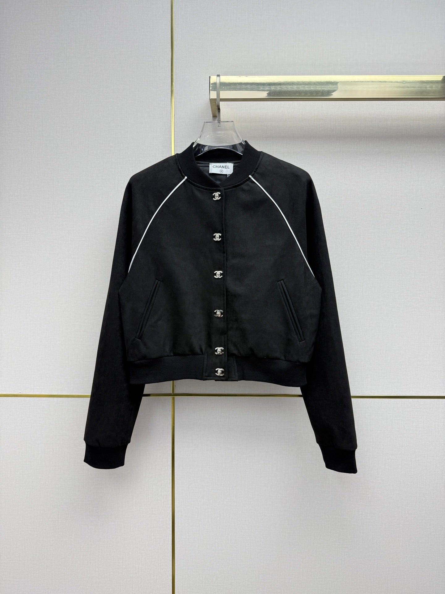 CC 26SS Jacket Double CC Gold Buttons Suede 437639