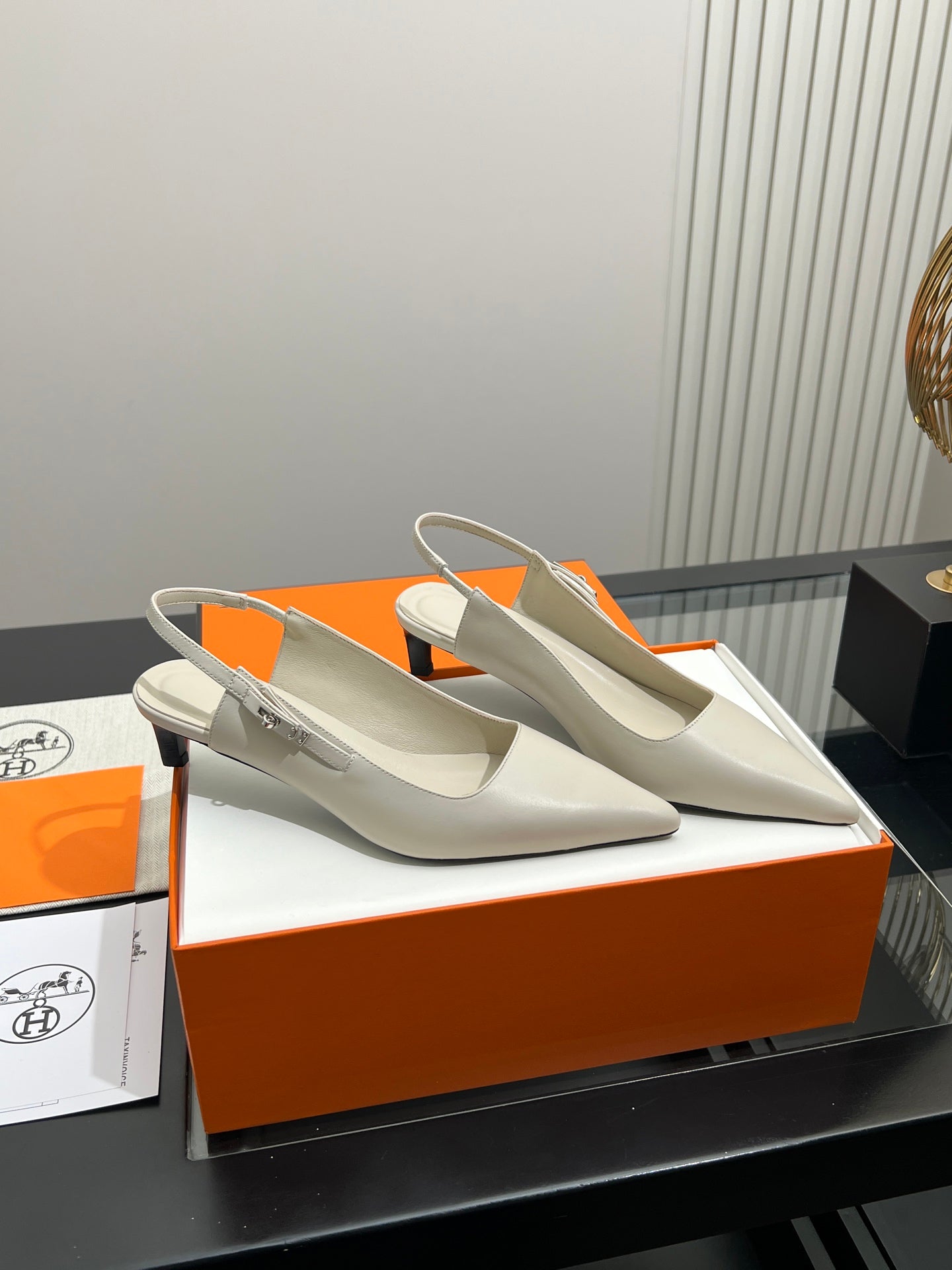 HM 26s Nicoletta Slingbacks Pum 4cm Leather 149127