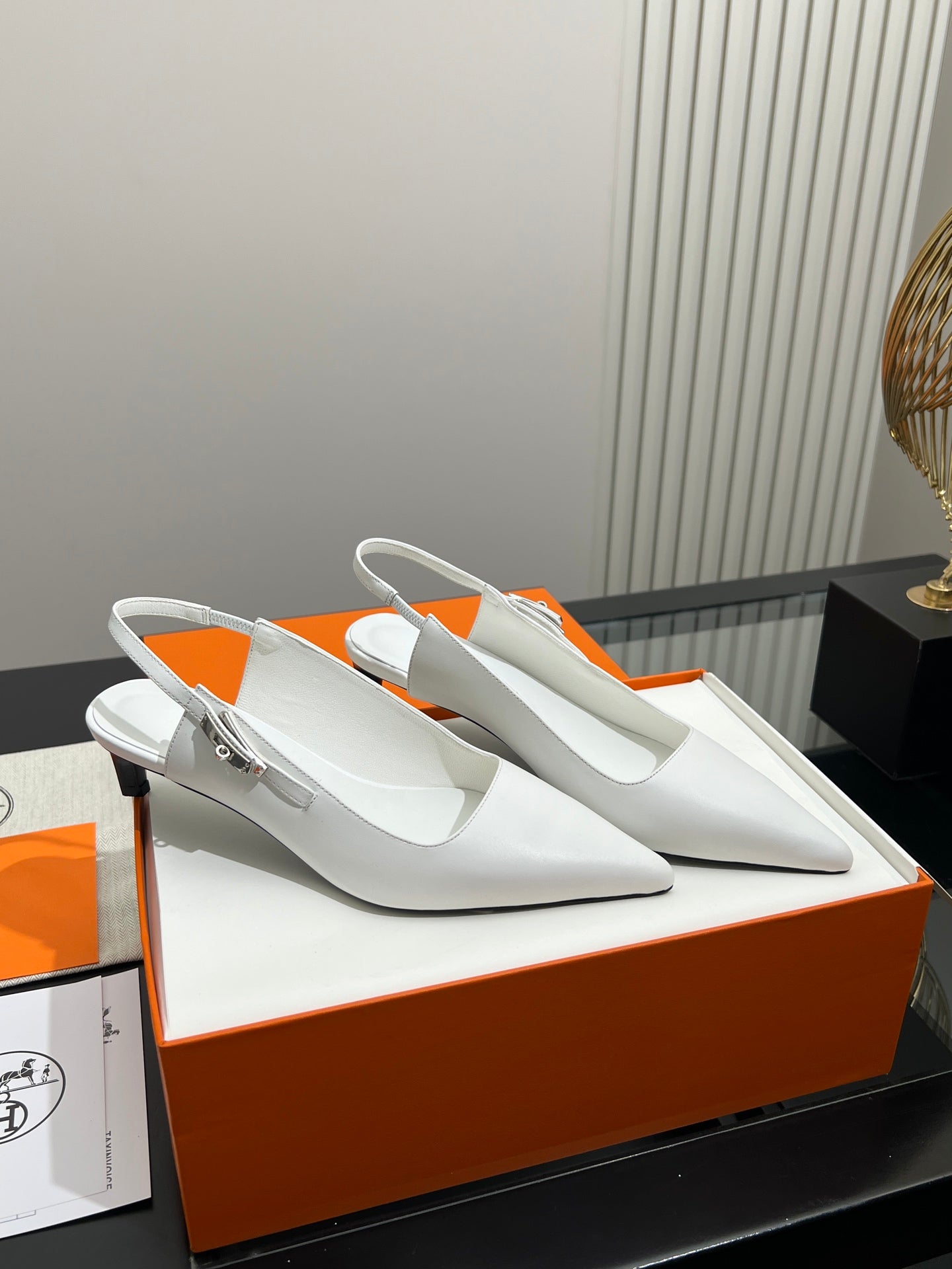 HM 26s Nicoletta Slingbacks Pum 4cm Leather 149127