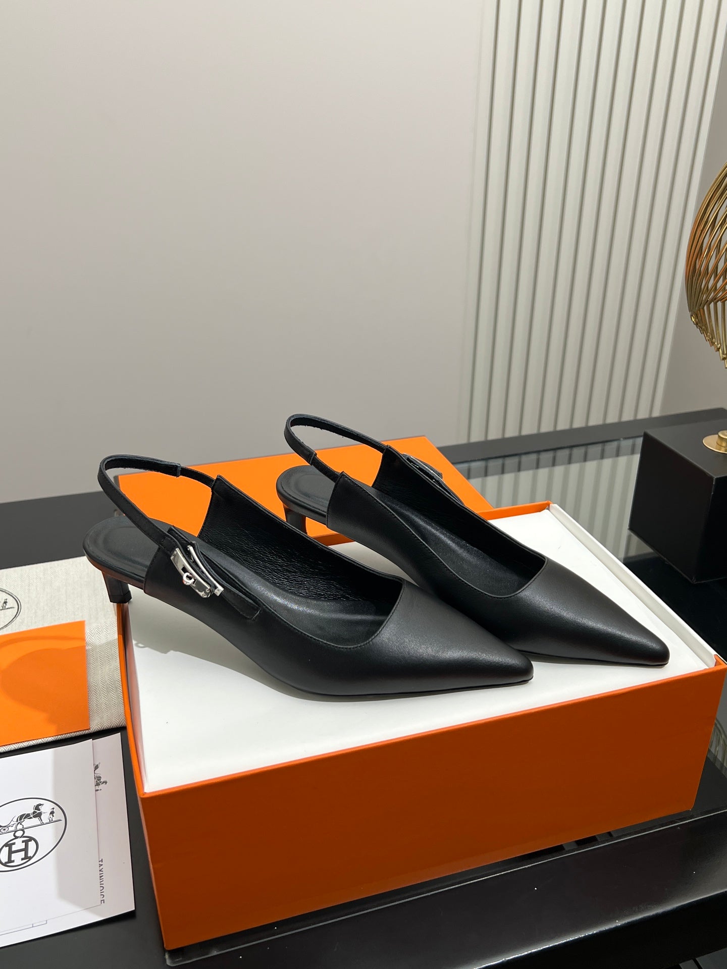 HM 26s Nicoletta Slingbacks Pum 4cm Leather 149127