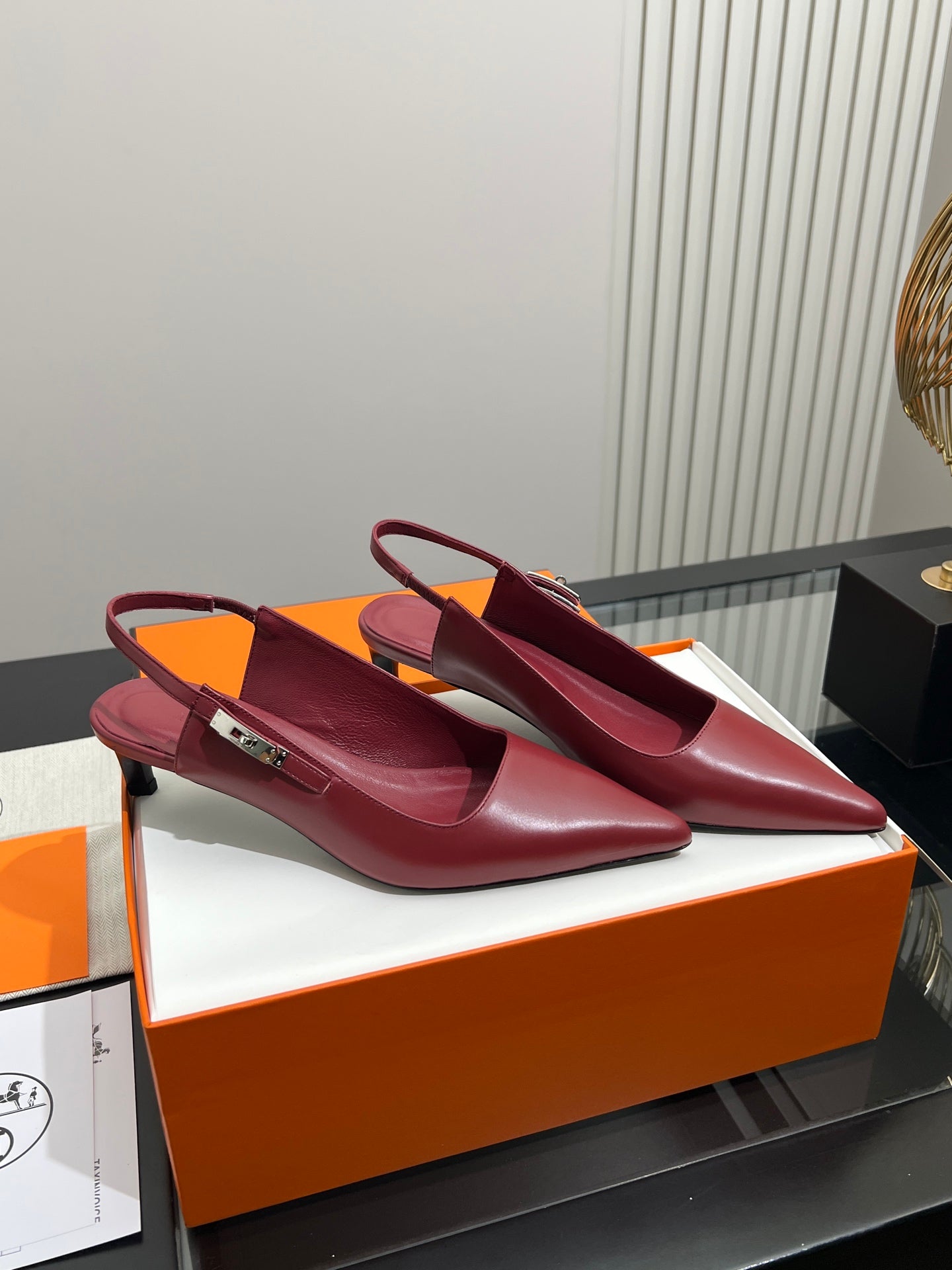 HM 26s Nicoletta Slingbacks Pum 4cm Leather 149127
