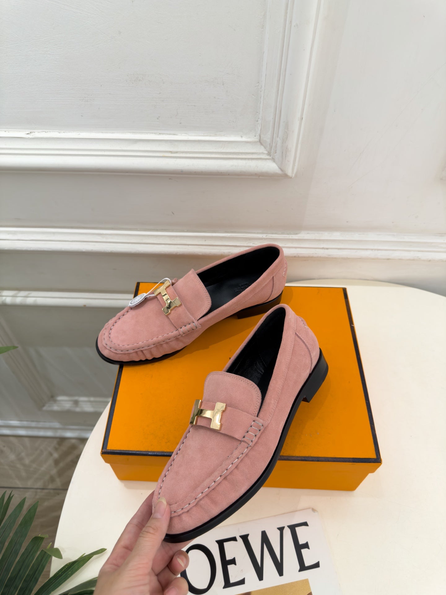 HM 26ss Nova Loafers Paris Buckle Suede Goatskin 165020