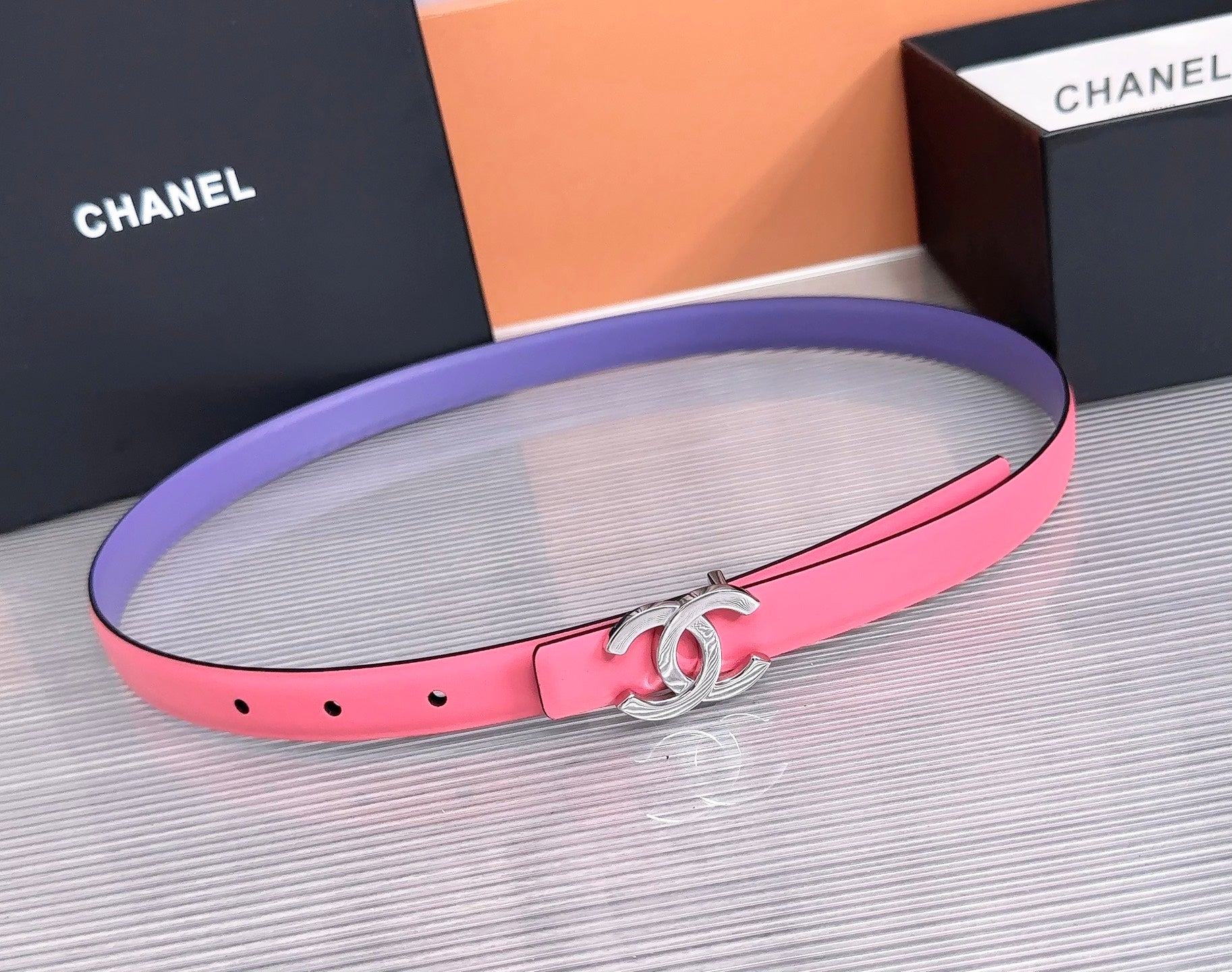 CC 26W Belt 2cm Double-Sided Calfskin 218291