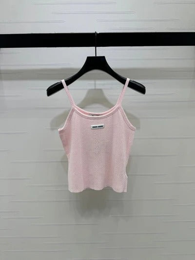 Miu 2026 Hollow Out Strappy Knitted Vest Wool Polester 375096