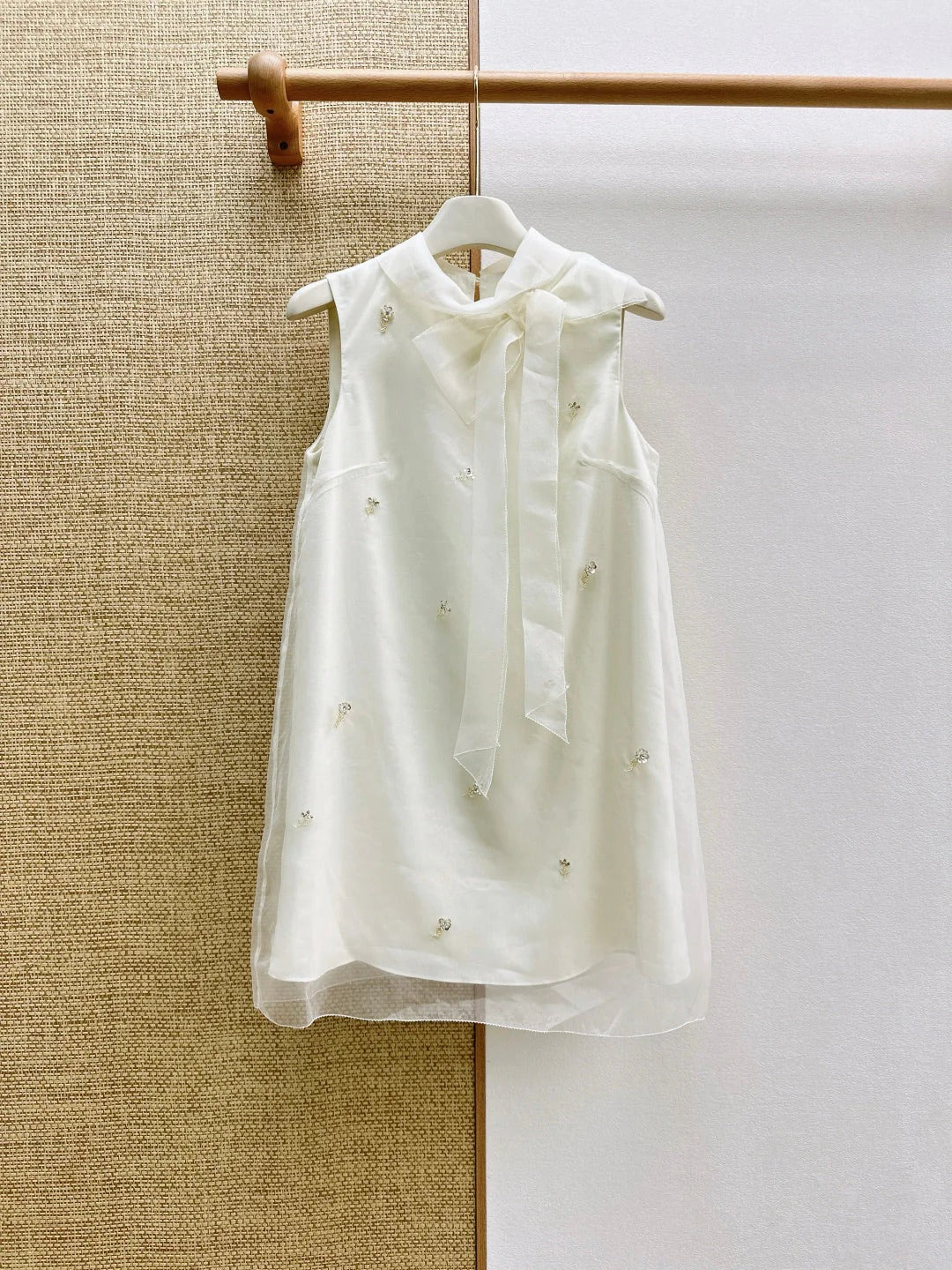 Miu 2026 Sleeveless Dress Voile 645313