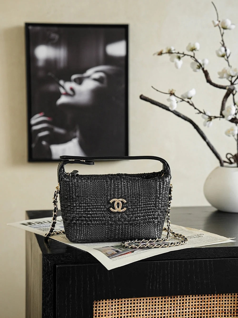 Chanel 26s Bag 21.5cm Straw Woven