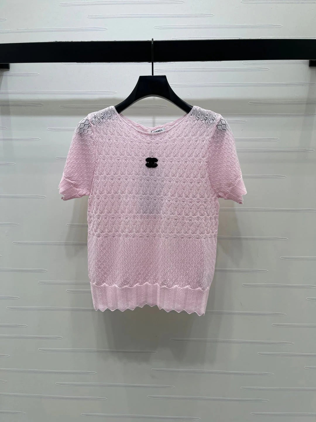 CC 2026 Double C Logo Knit Short-sleeved Shirt 380703