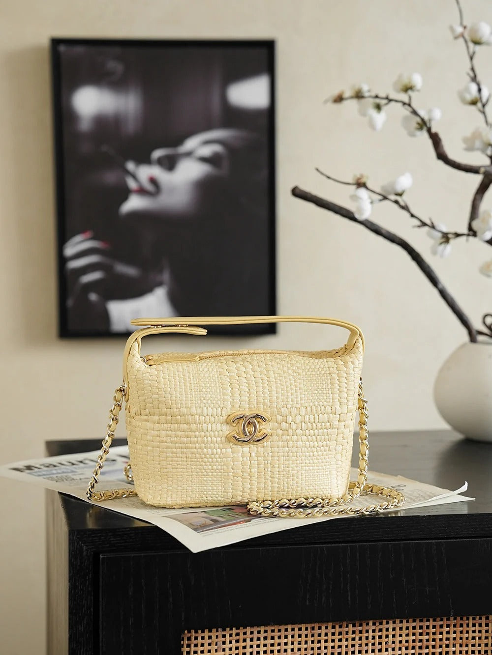 Chanel 26s Bag 21.5cm Straw Woven