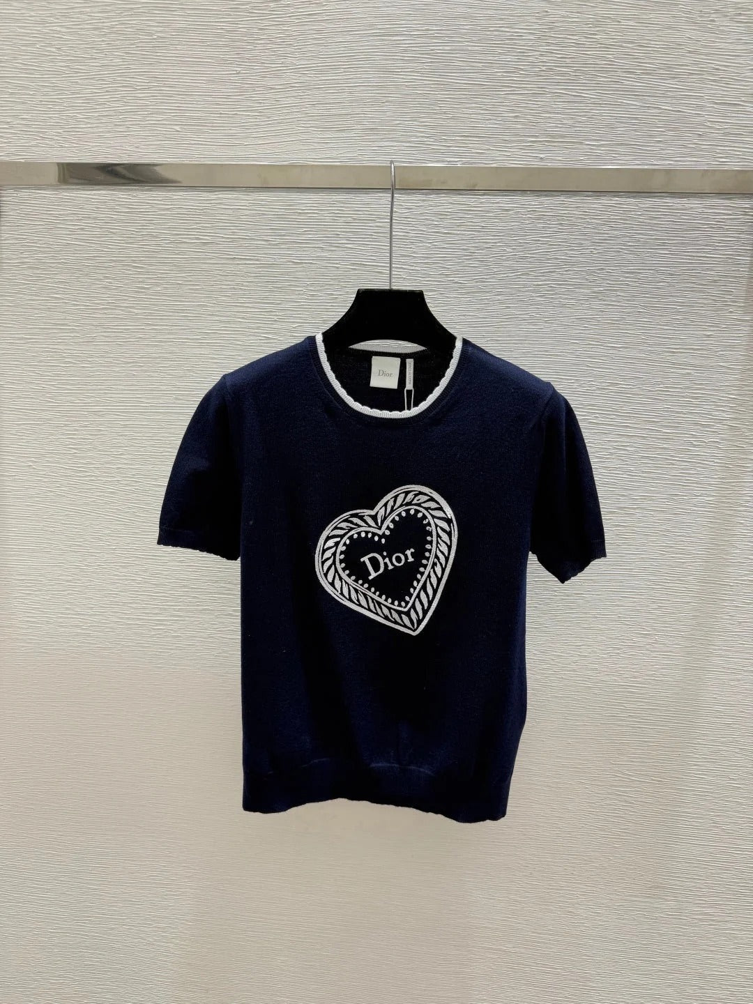 CD 2026 Heart Knitted Short-Sleeve T-Shirt Wool 758717