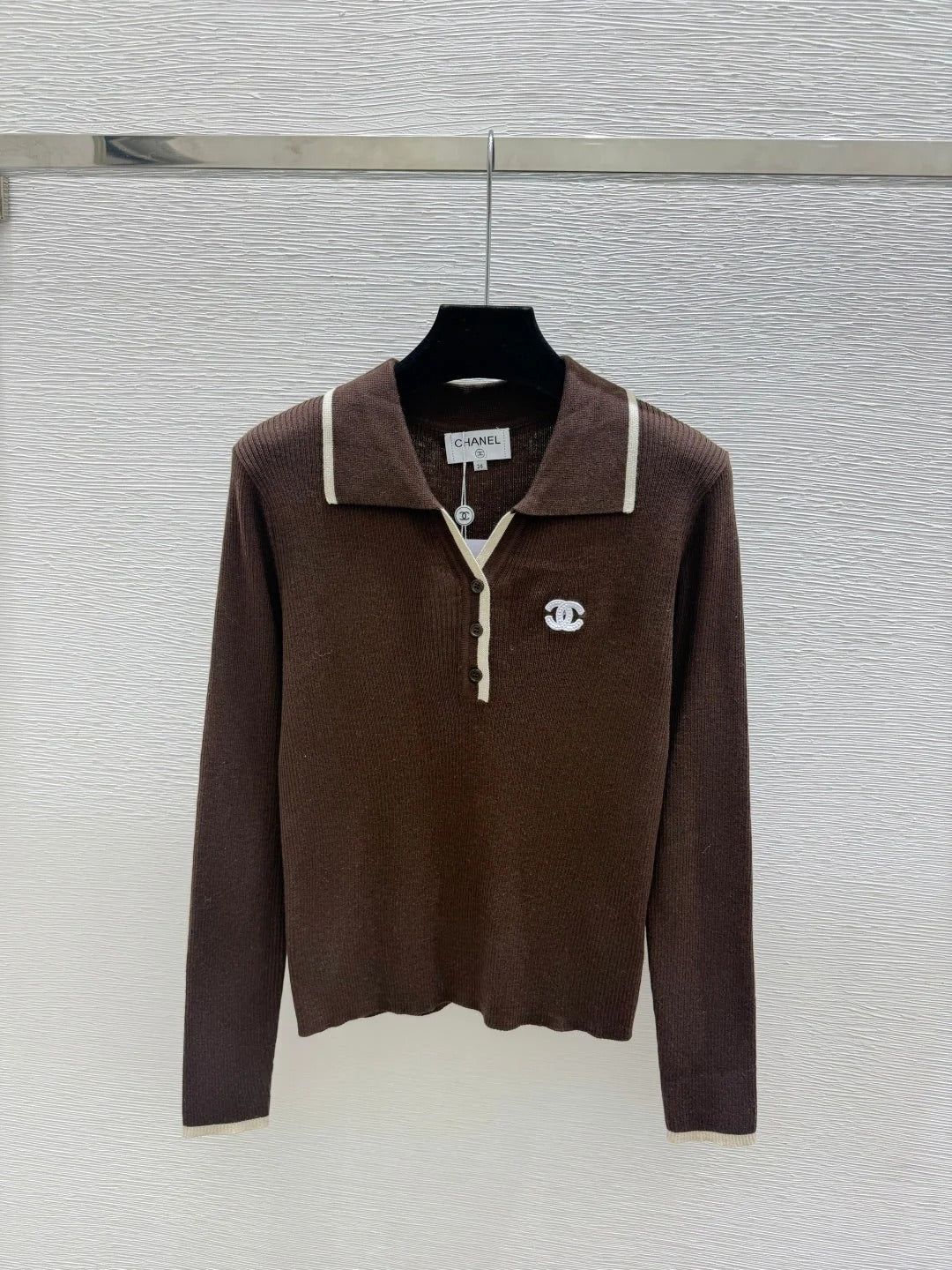 Chanel 2026 Long-sleeved Knitted Polo Shirt Wool 244648