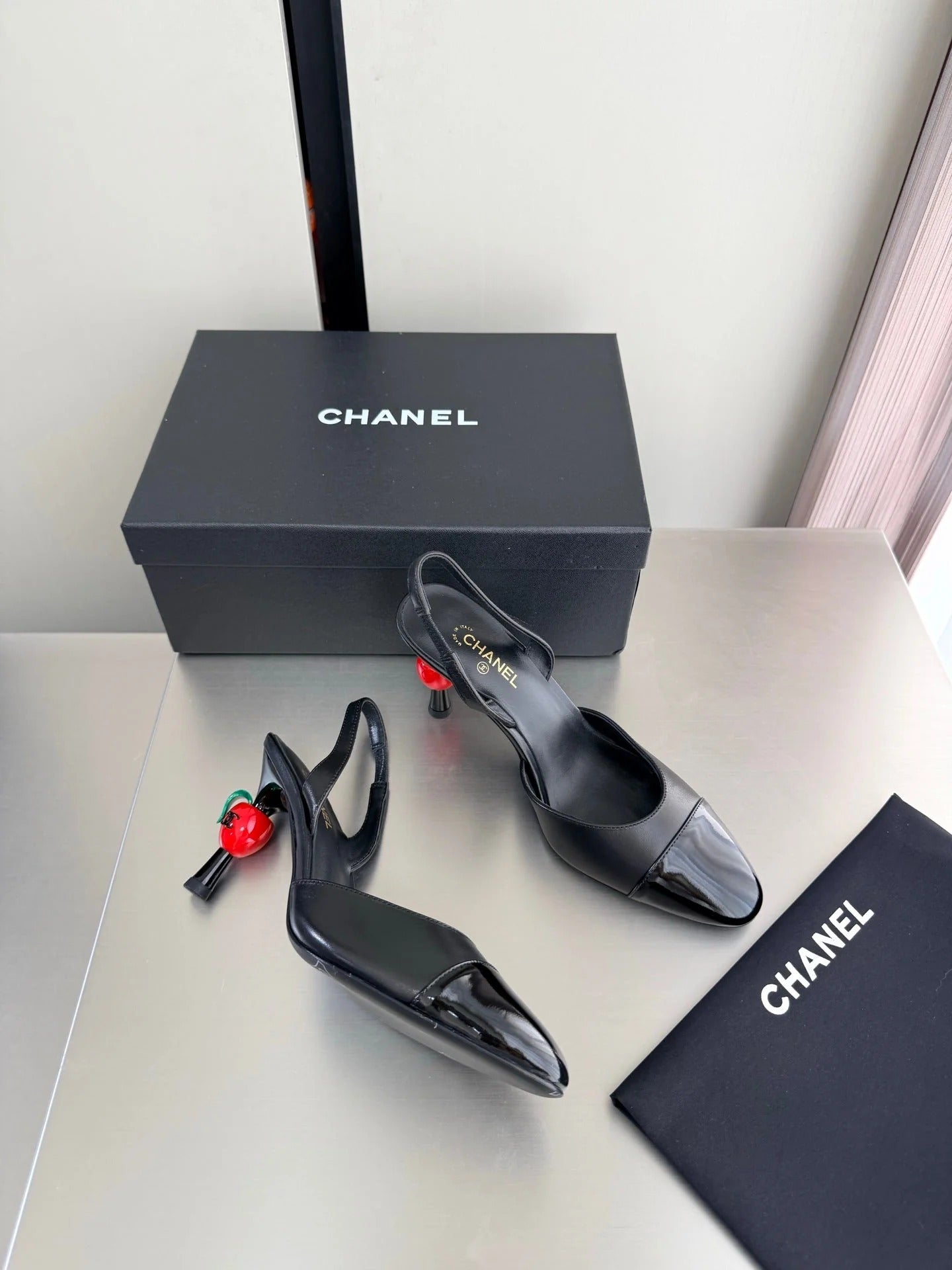 CC 2026 Little Red Apple Heel Slingback 85mm Lambskin 929465
