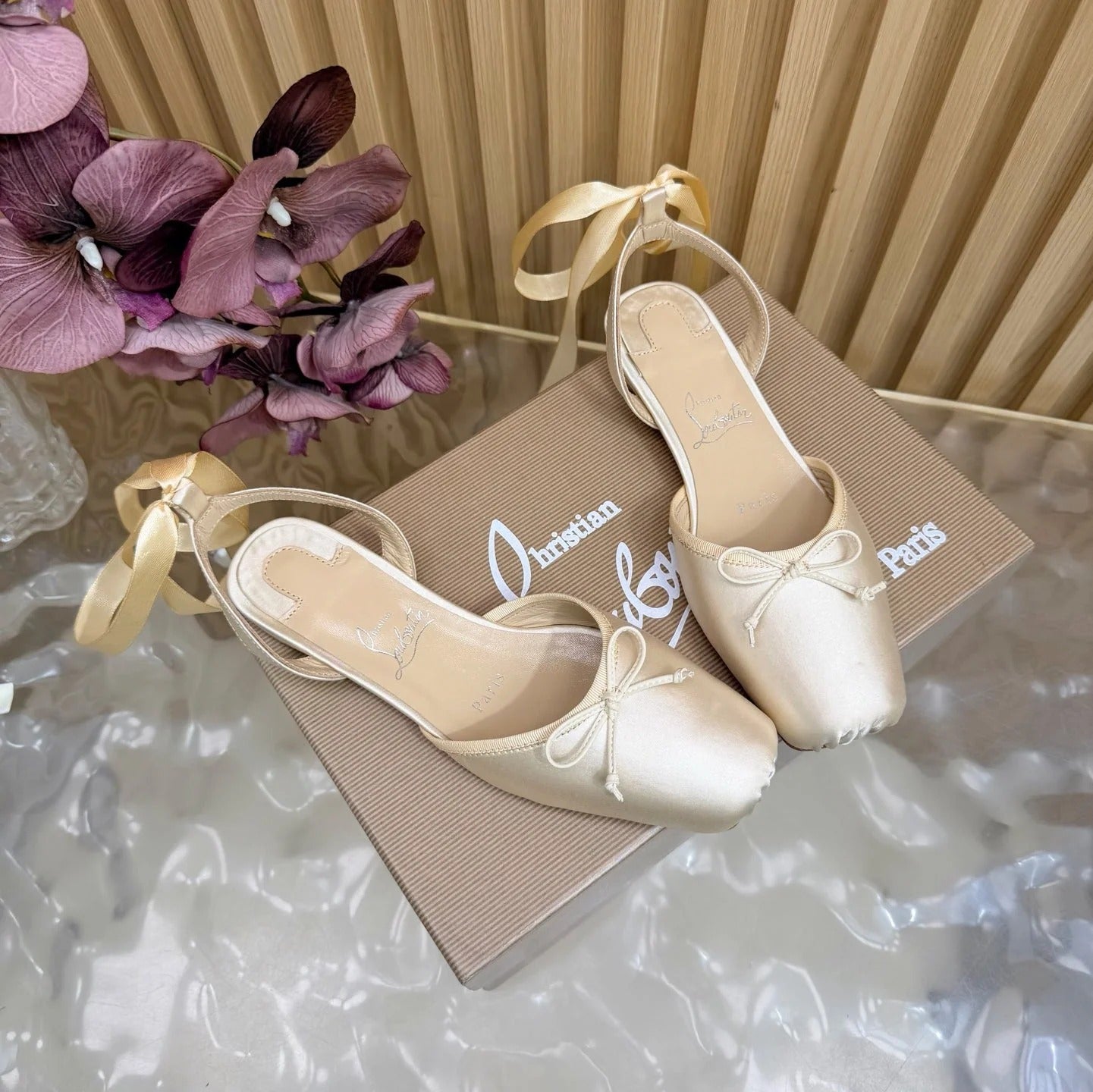 CL 2026 Sweetie Jane Strass Ballerina Flat Silk Leather 853090