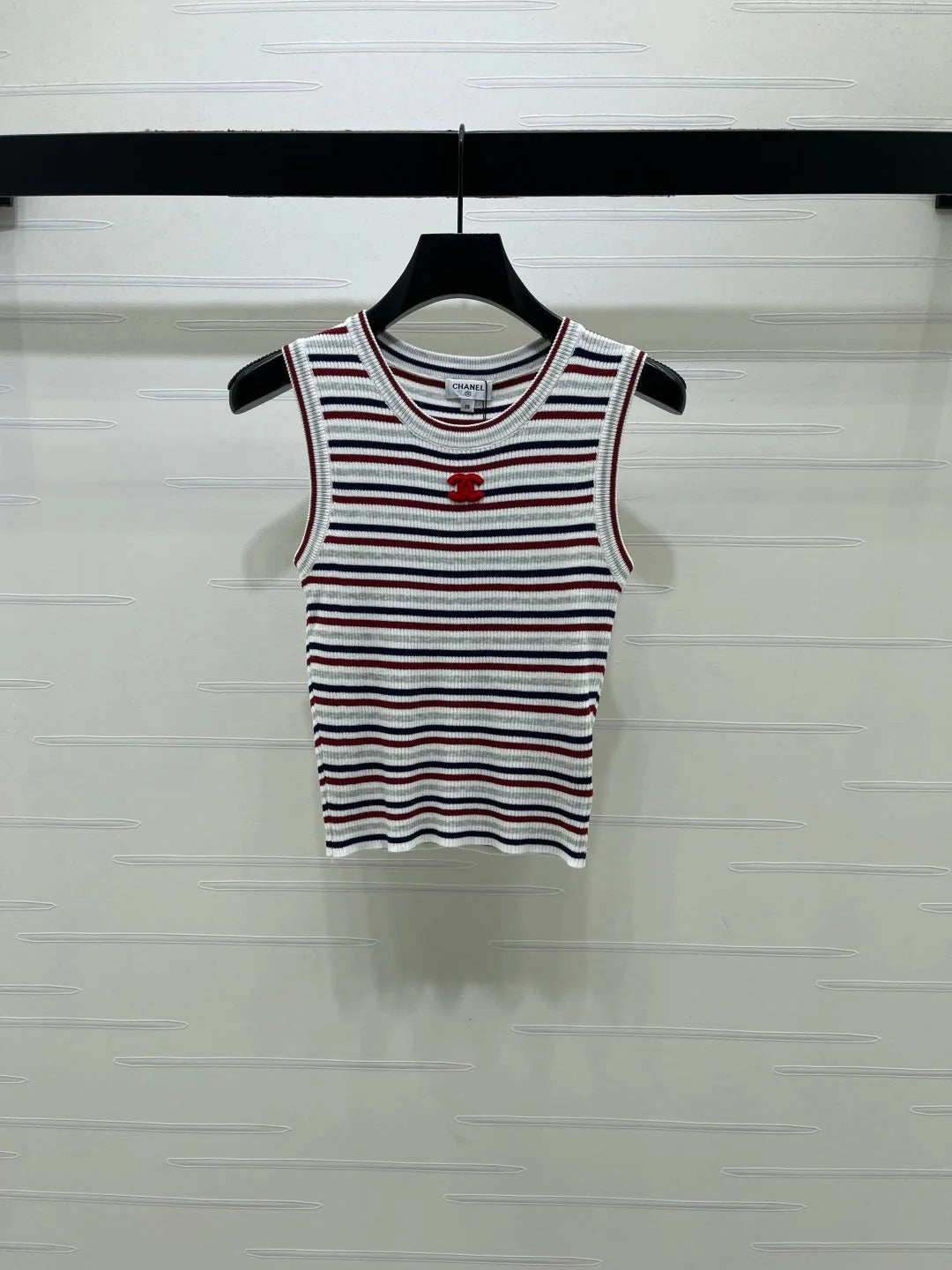 CC 2026 Crew Neck Striped Knit Vest Wool 677712