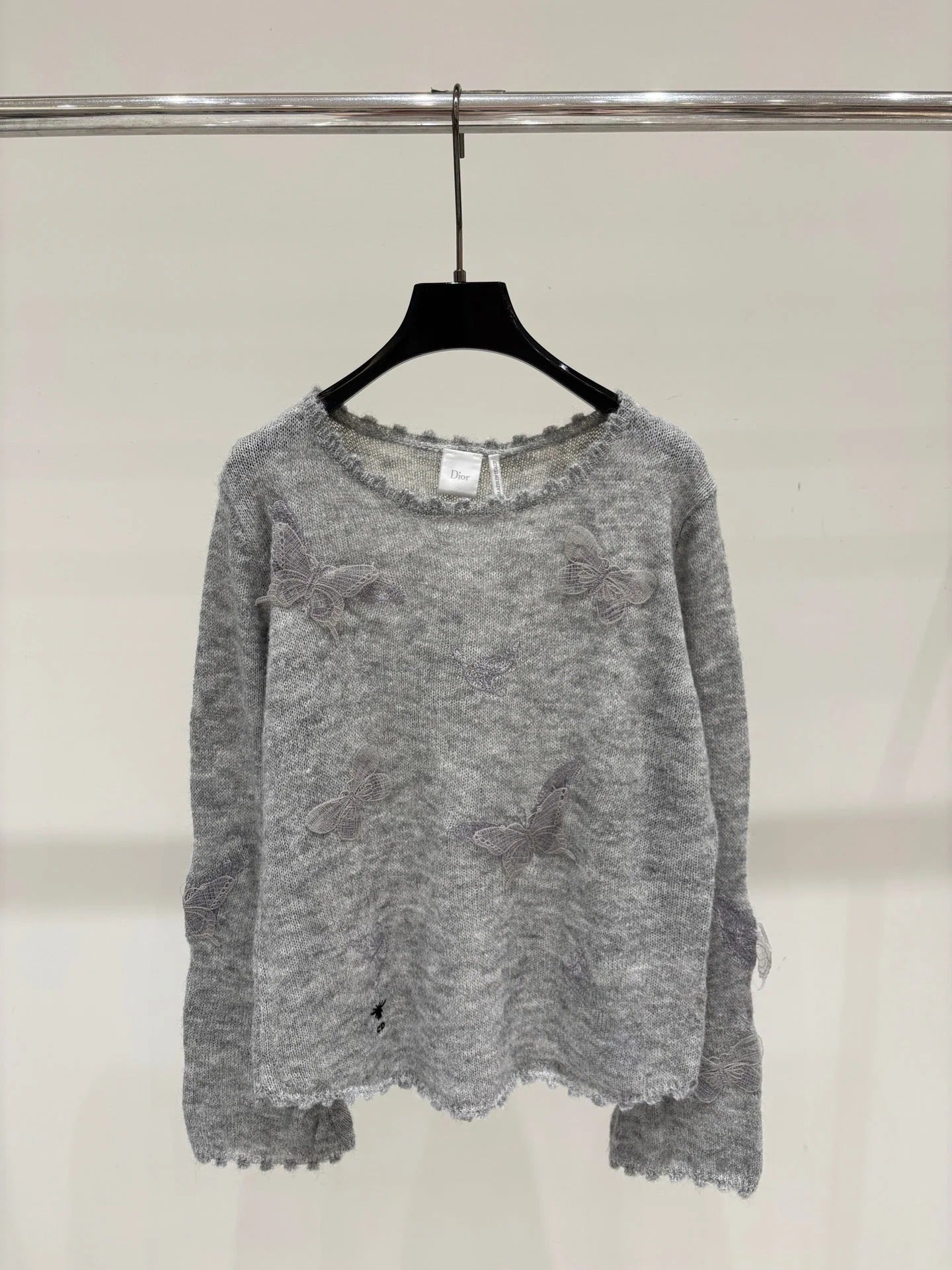 CD 2026 Lace Butterfly Knitted Top Wool 481899