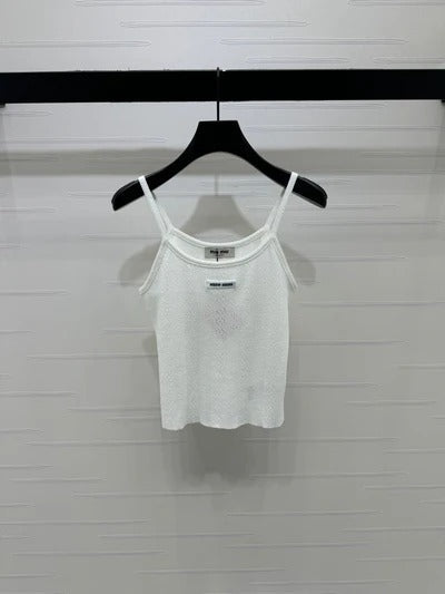 Miu 2026 Hollow Out Strappy Knitted Vest Wool Polester 375096