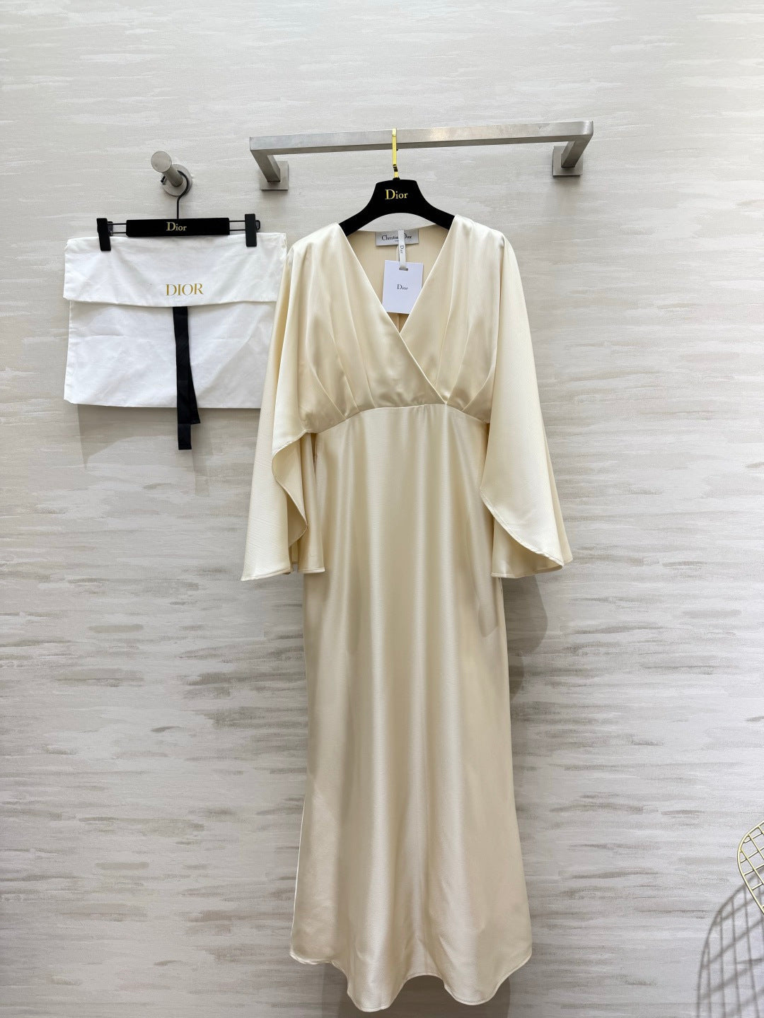 CD 26S Silk Satin V-Neck Cape Dress 428204