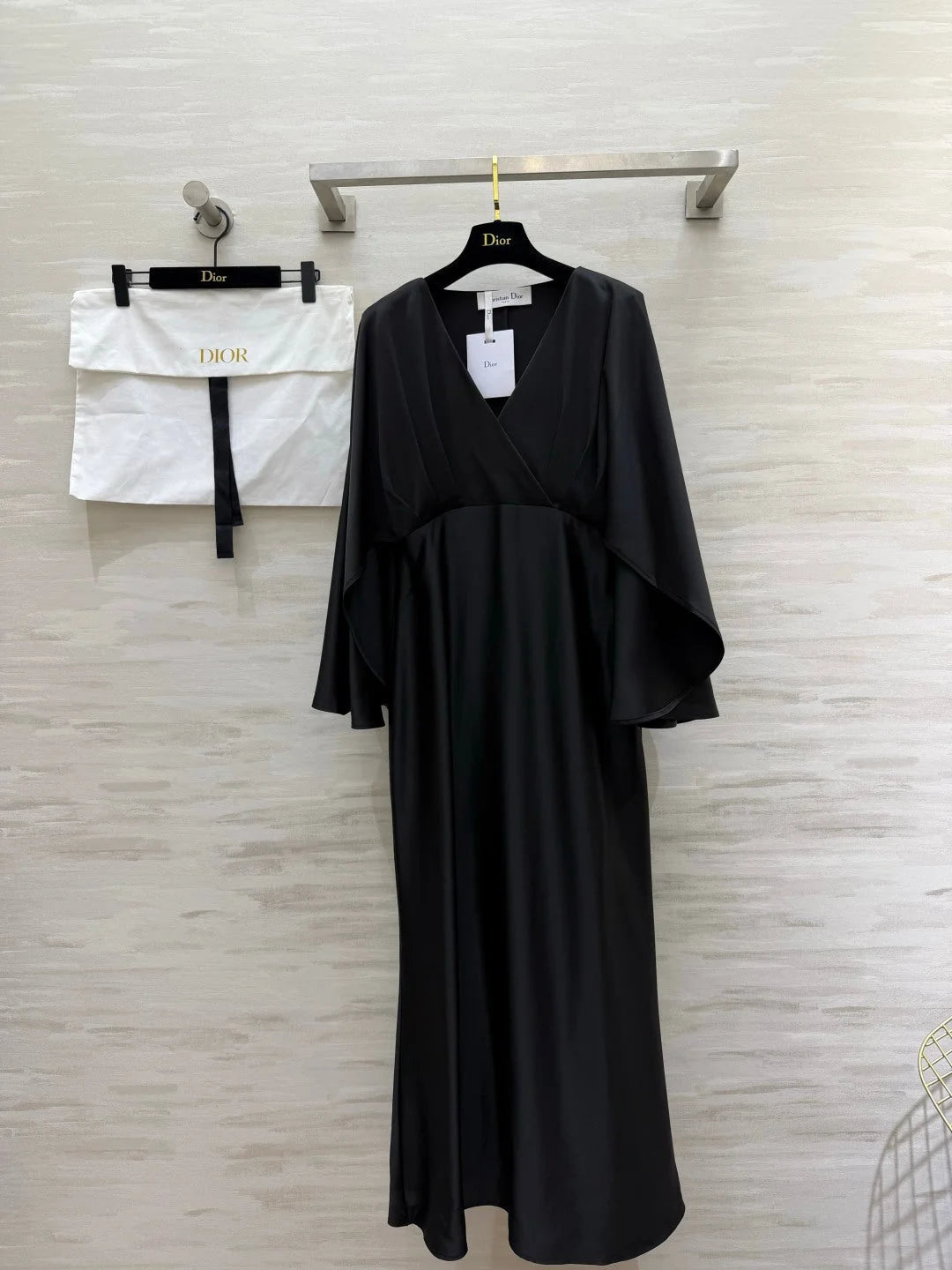 CD 26S Silk Satin V-Neck Cape Dress 428204