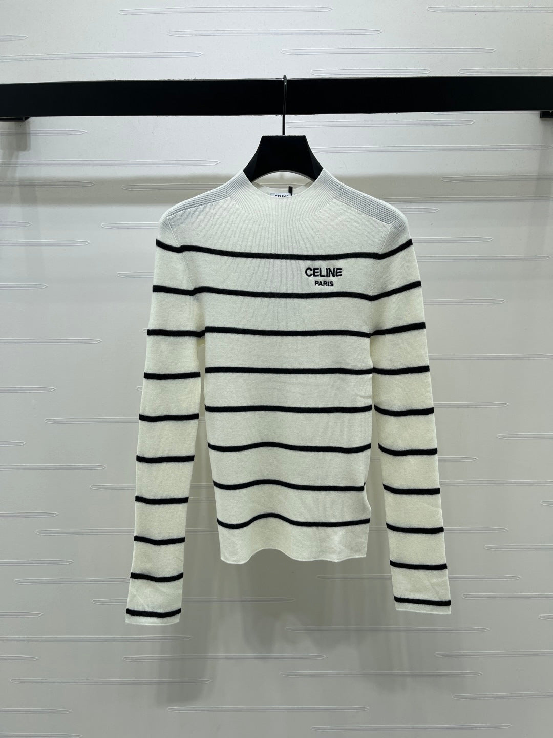 CL 26s High-Neck Striped Knit Long Sleeve Tencel 423875