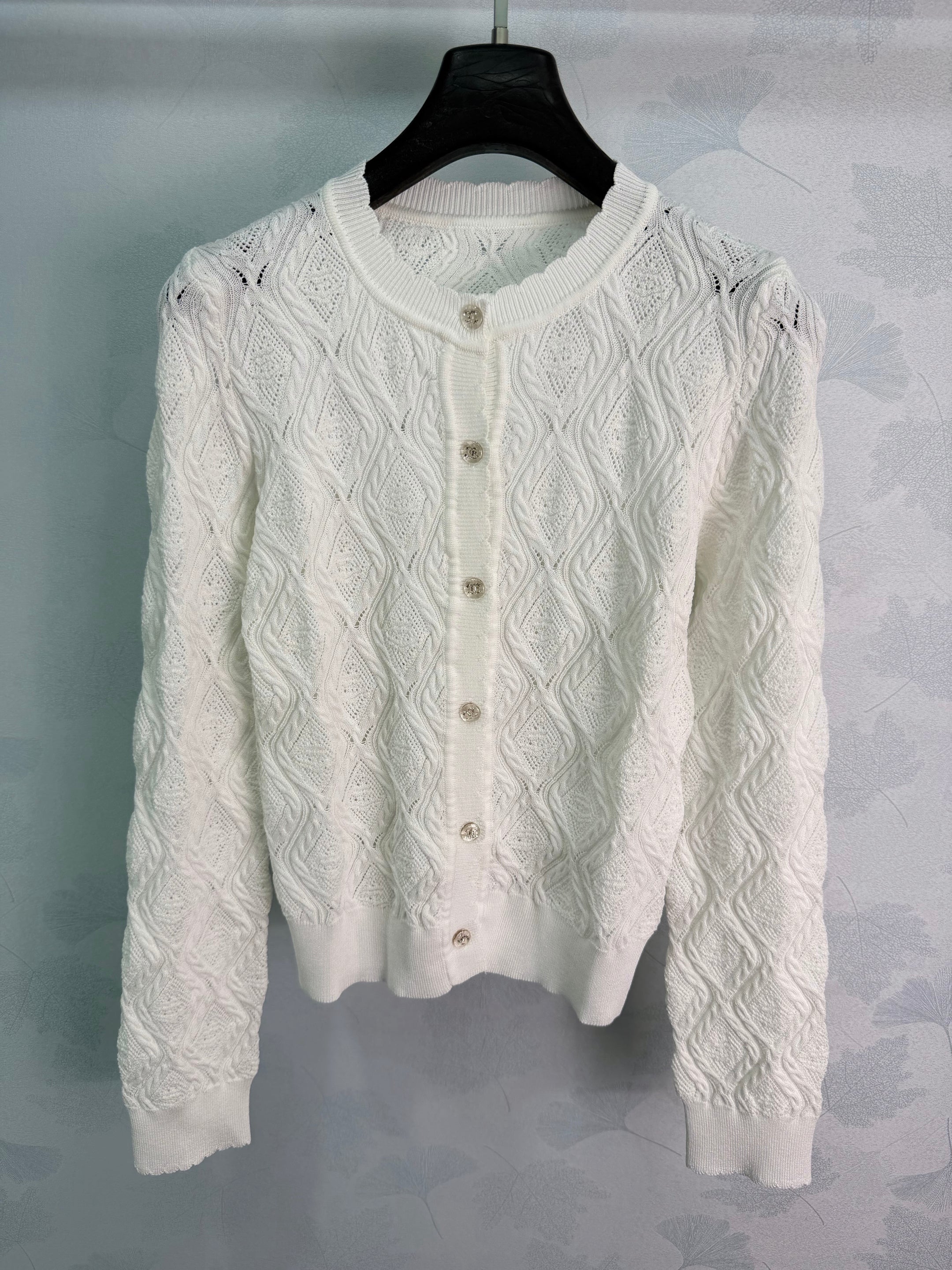 CC 26s Retro Diamond Pattern Knit Cardigan Wool 426064