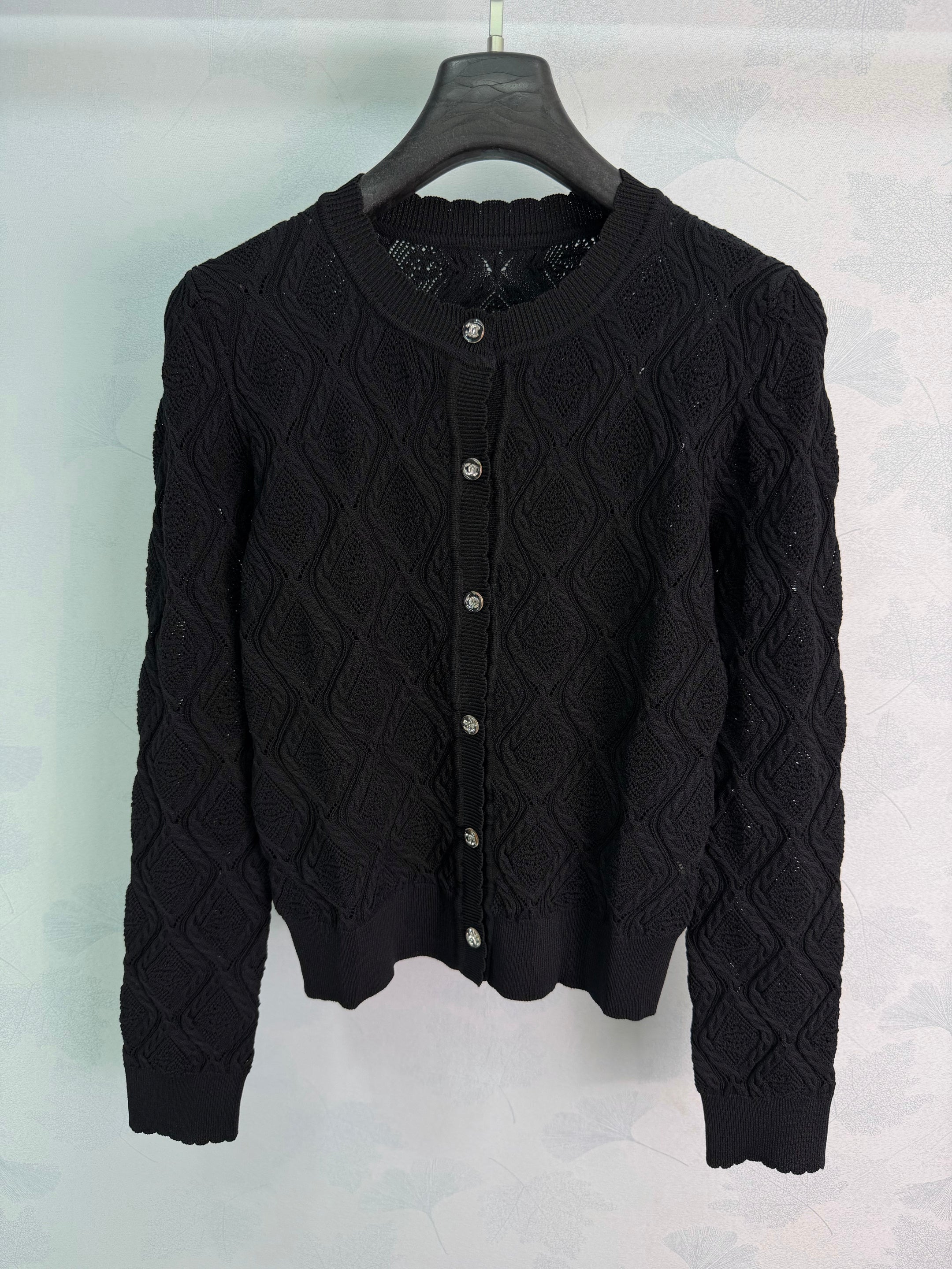 CC 26s Retro Diamond Pattern Knit Cardigan Wool 426064