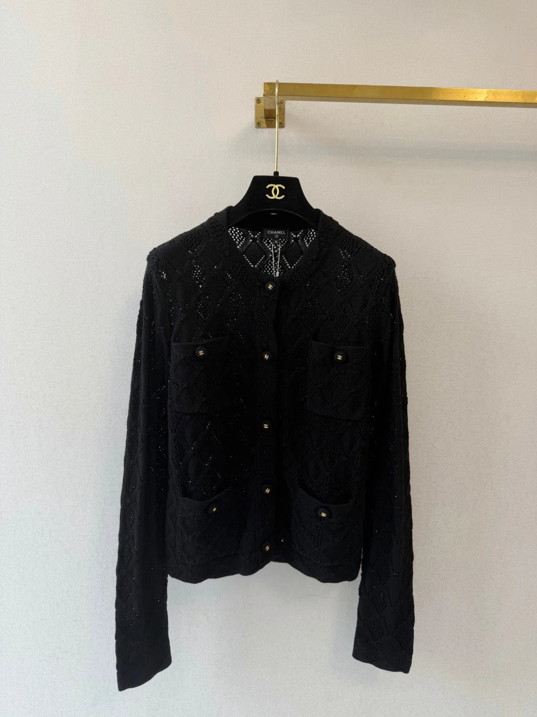 CC 26s Diamond Pattern Knit Cardigan Wool Cotton 423141