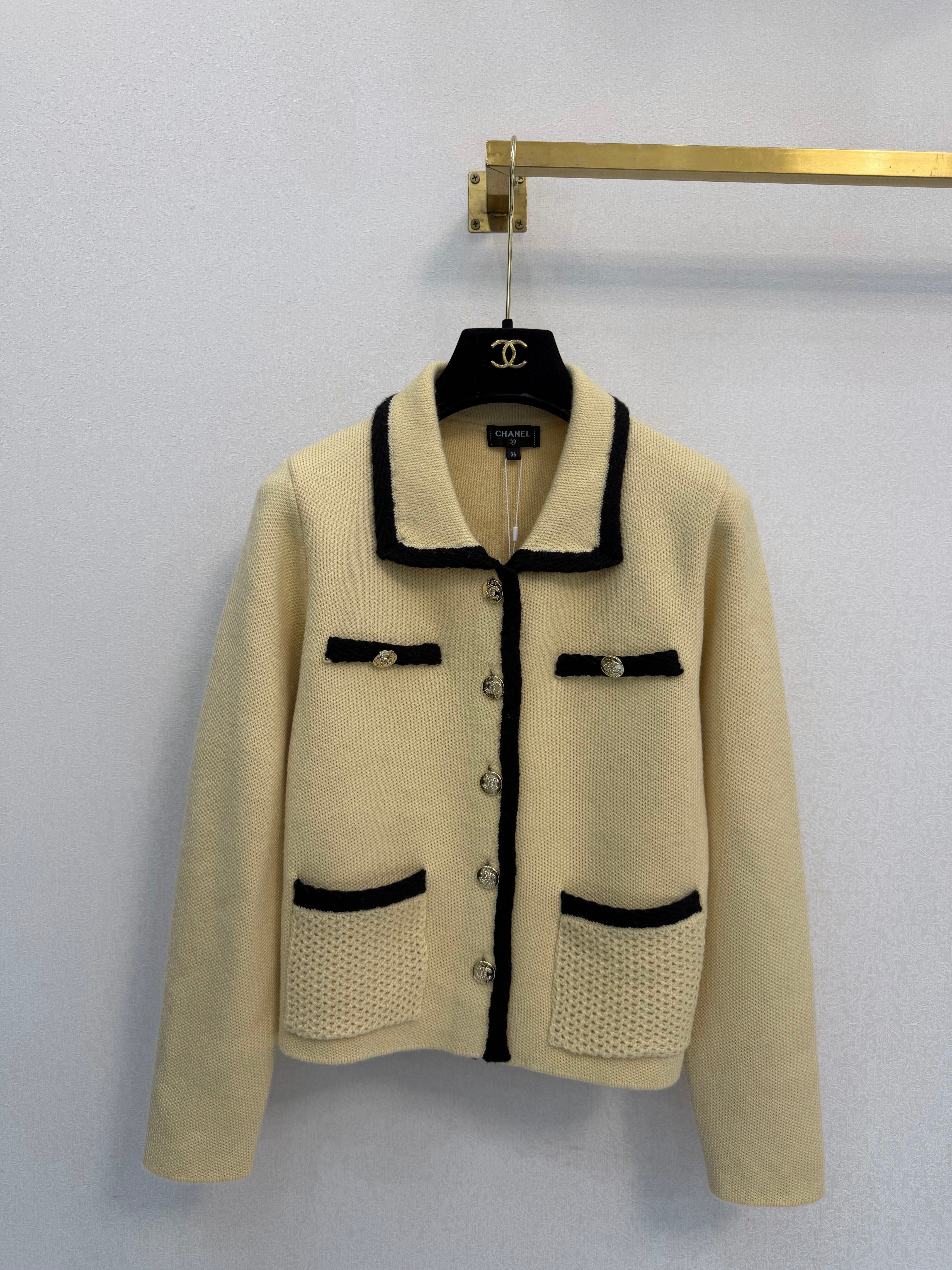 CC 26s Jacket Contrasting-Trim Knit Tweed 429799