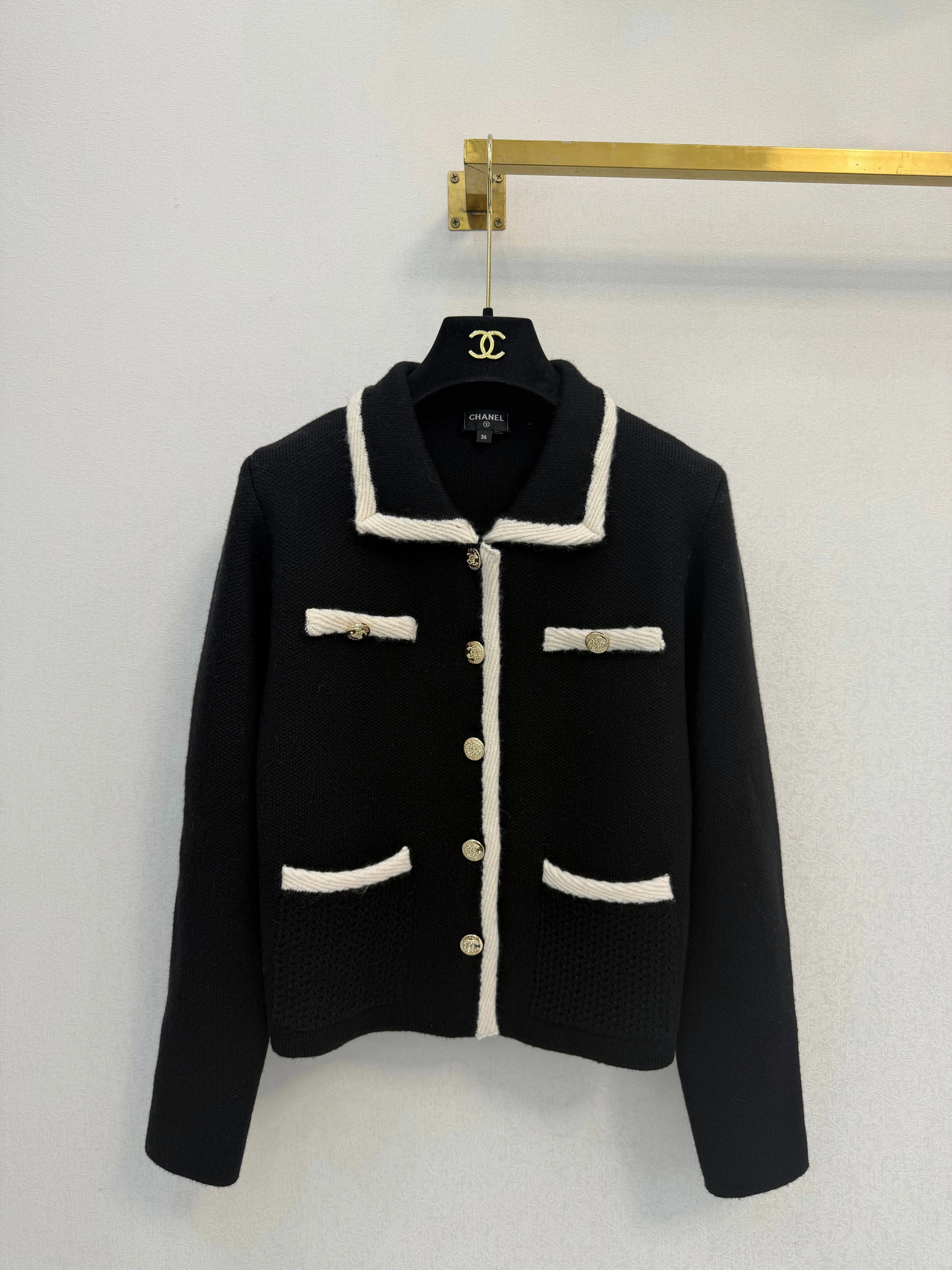 CC 26s Jacket Contrasting-Trim Knit Tweed 429799
