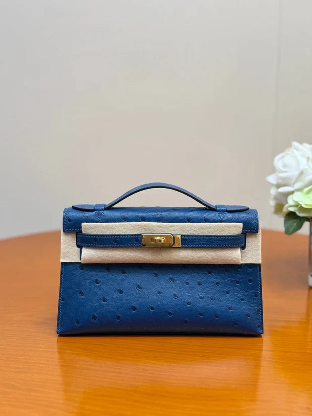 HM 2026 Mini Kelly Bag 22cm Ostrich Leather 284424