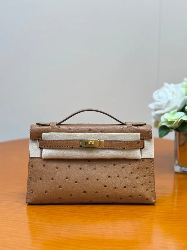 HM 2026 Mini Kelly Bag 22cm Ostrich Leather 284424
