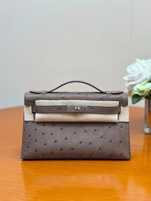 HM 2026 Mini Kelly Bag 22cm Ostrich Leather 284424