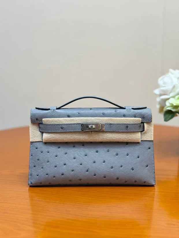 HM 2026 Mini Kelly Bag 22cm Ostrich Leather 284424