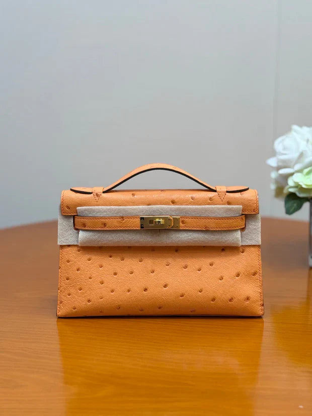 HM 2026 Mini Kelly Bag 22cm Ostrich Leather 284424