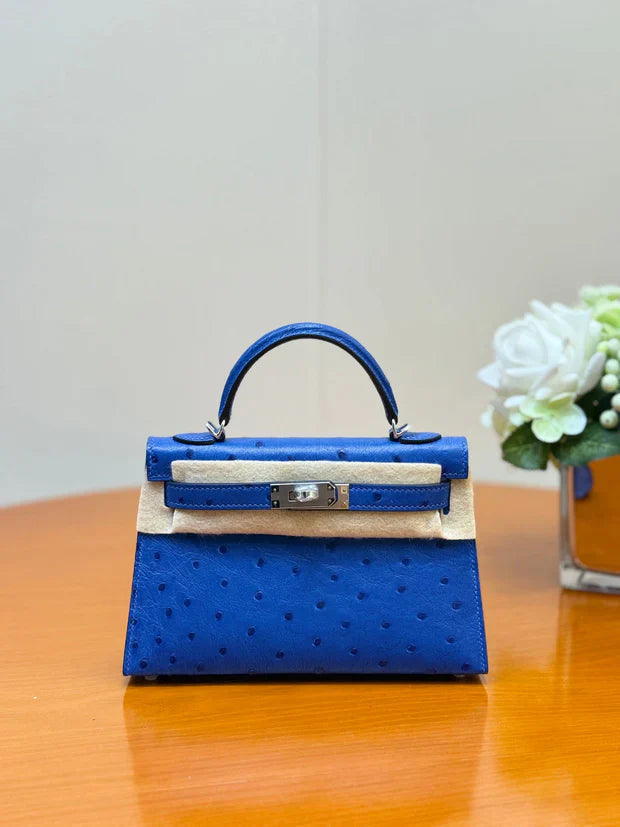HM 2026 Mini Kelly Bag 19cm Ostrich Leather 284449