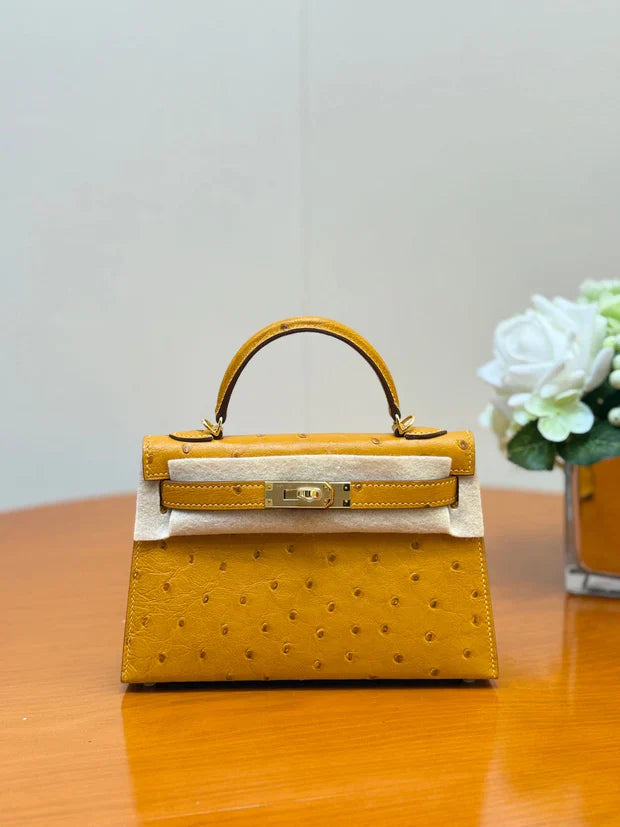 HM 2026 Mini Kelly Bag 19cm Ostrich Leather 284449