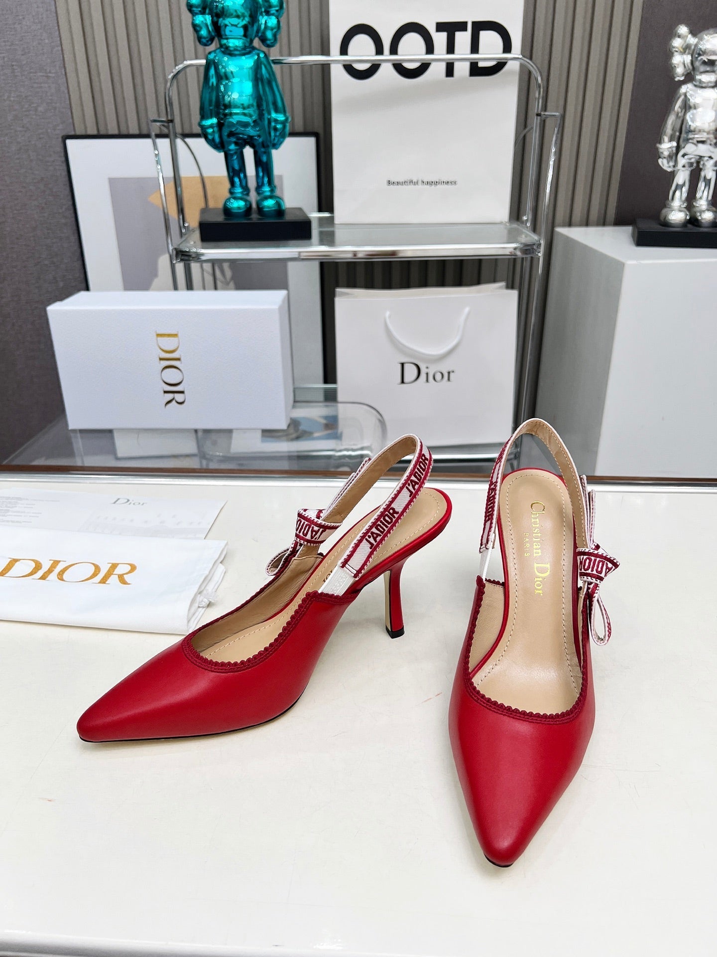 CD 26s J'Adior Slingback Pumps Ribbon Calfskin 153617