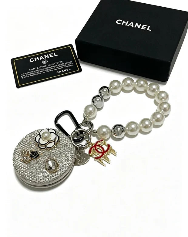 CC Rhinestone Camellia Mirror Charm