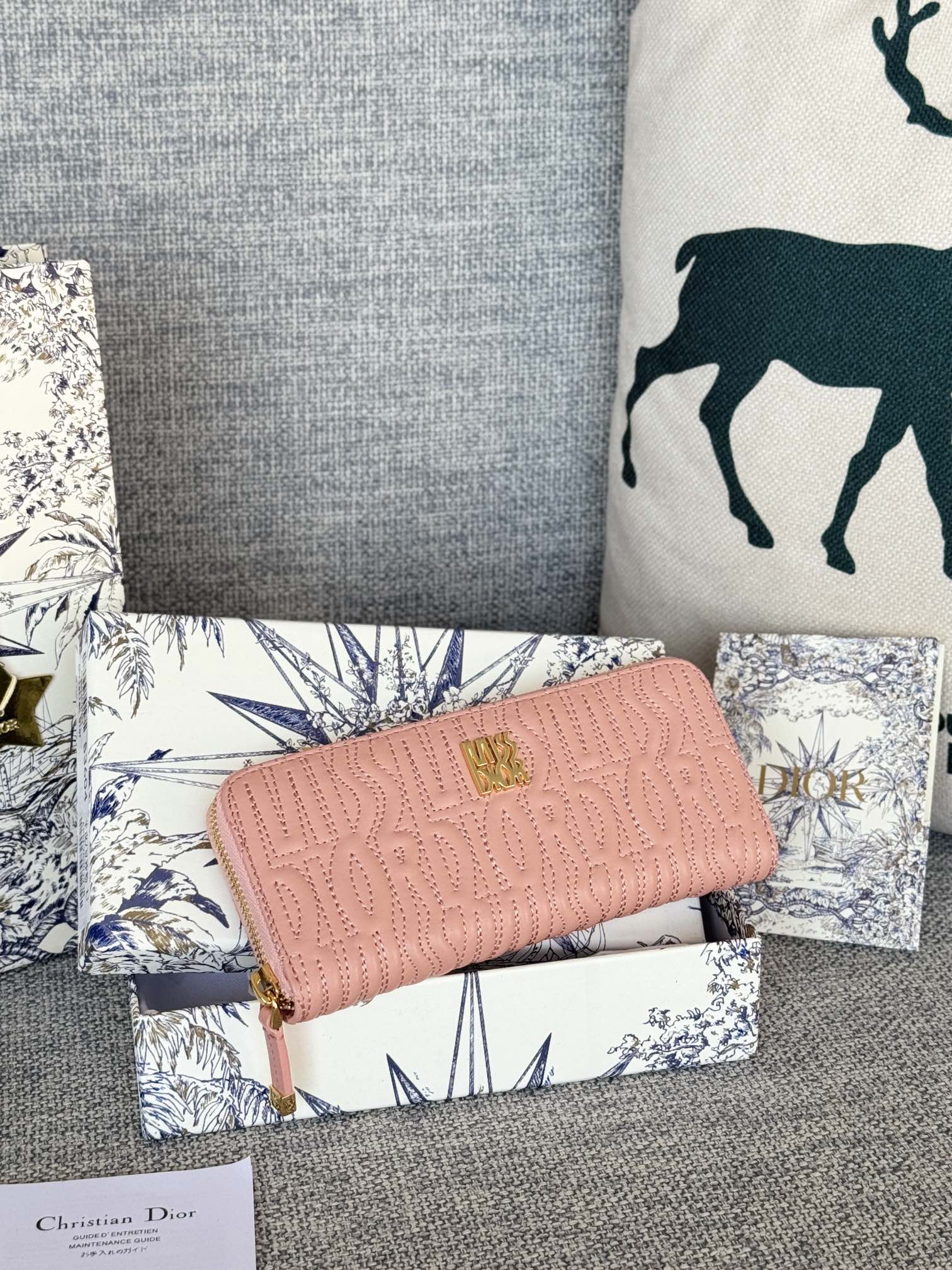 CD Miss Dior Freesia Zipper Wallet Lambskin GHW