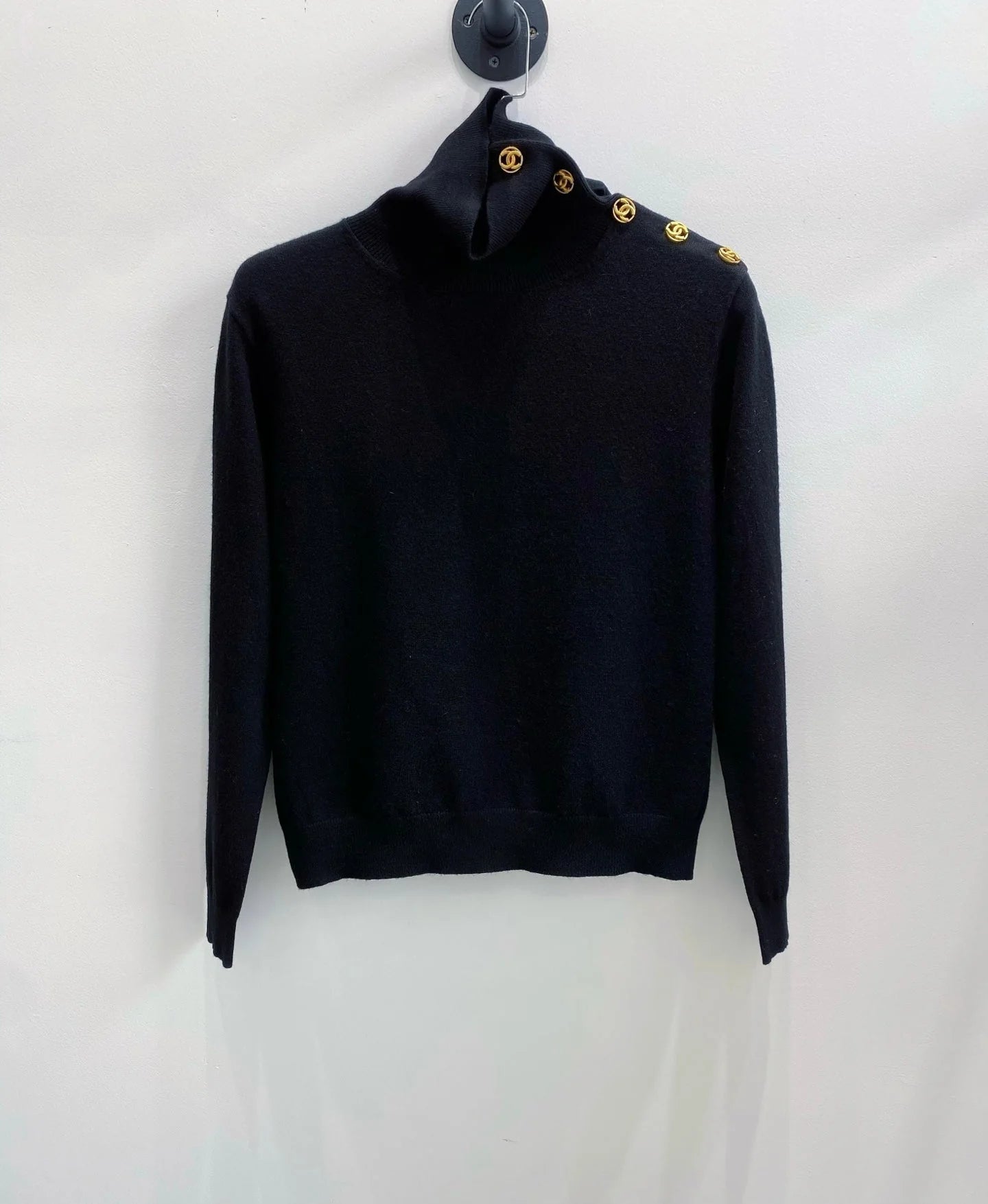 CC 26s Turtleneck Sweater With Shoulder Buttons Wool 423125
