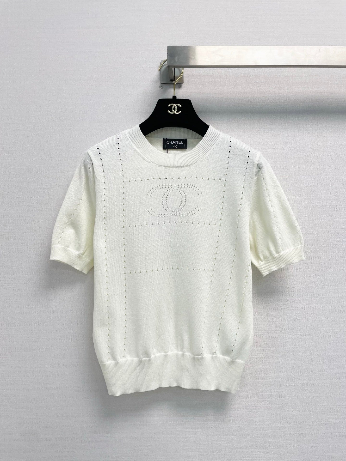 CC 26s Perforated Logo Short Sleeve Knit Sweater Wool 450765