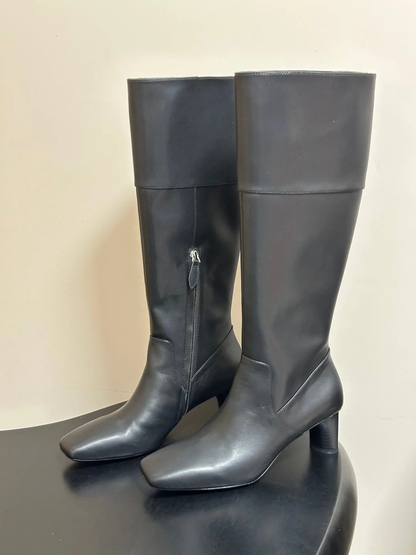 HM 26s Square-Toe Knee-High Boots 5.5cm Suede Leather 150022