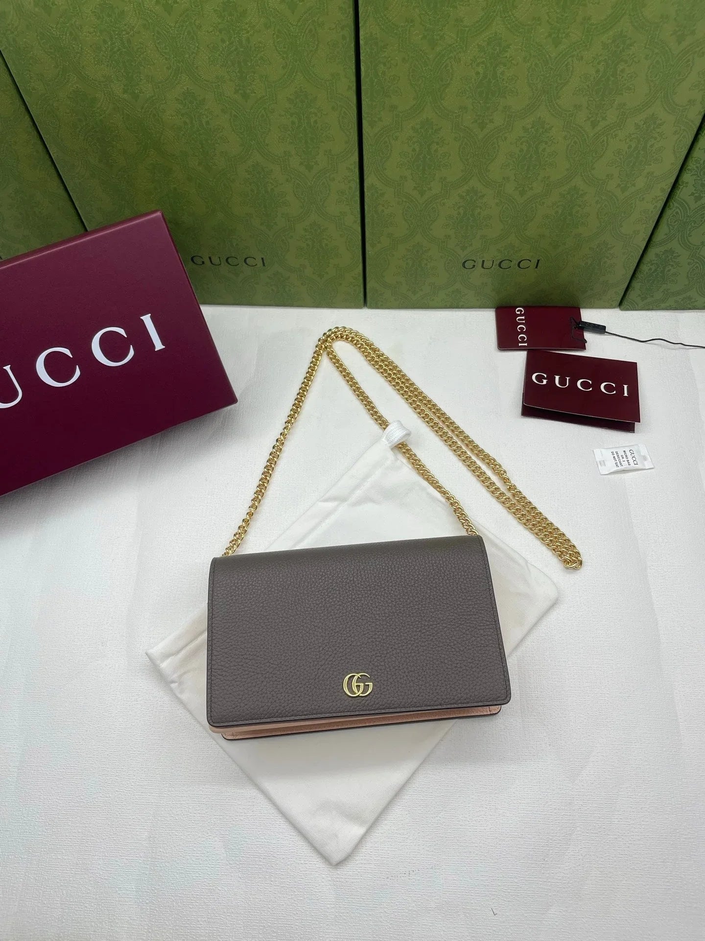 GG 2026 Marmont Wallet On Chaine 20cm Canvas Leather