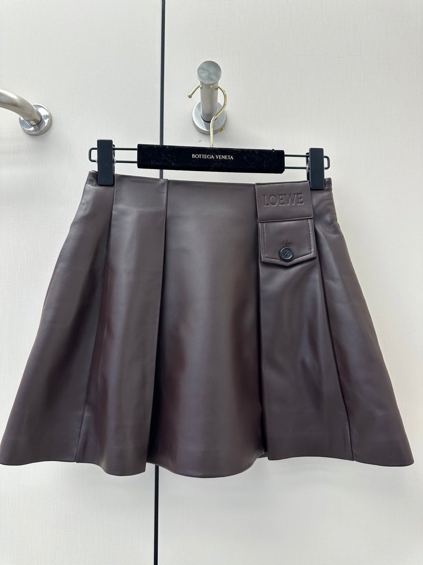 Loew 26s Pocket Pleated Mini Skirt Lambskin 400343