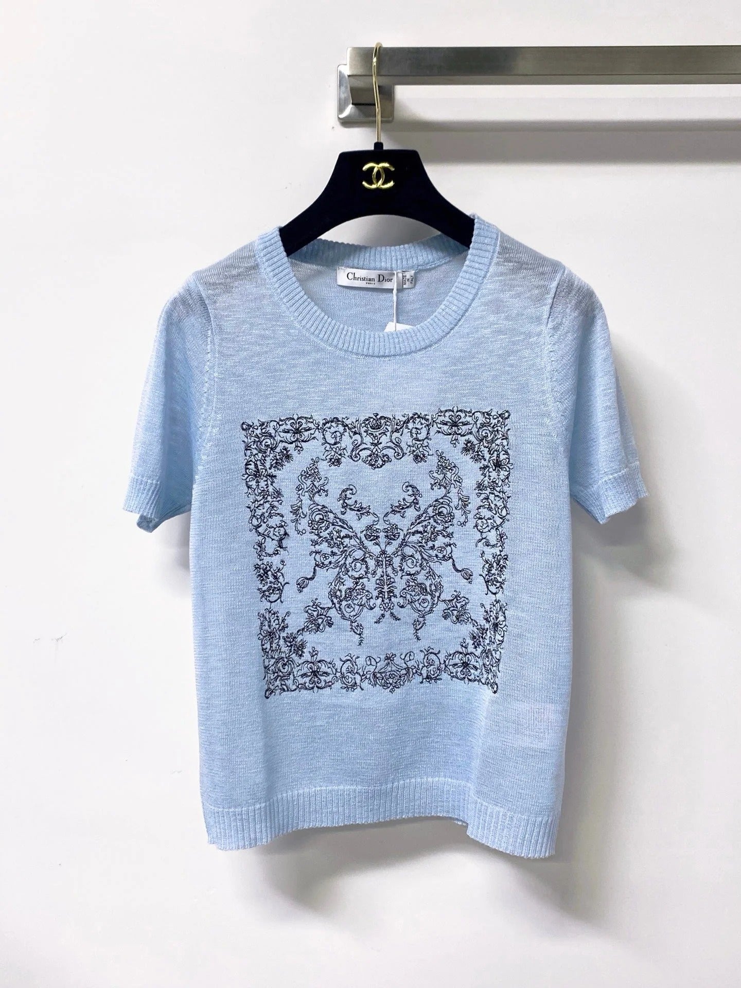 CD 2026 Short-Sleeve Shirt Embroidered Arabesque Viscosa 487986