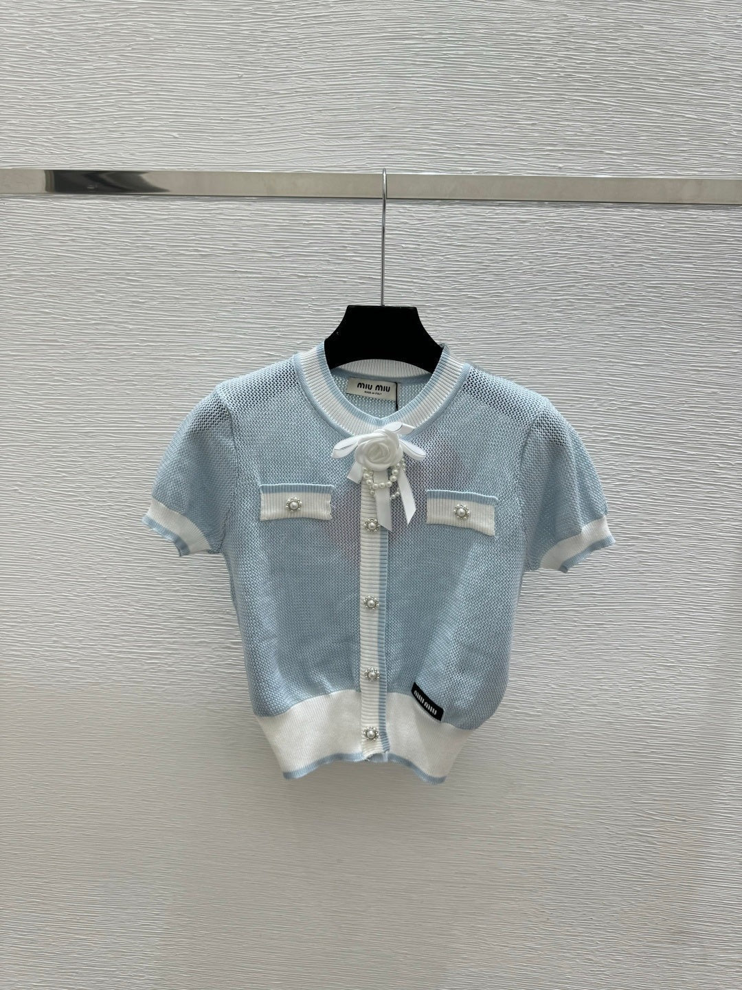 Miu 2026 Bow Knit Cardigan Wool 395568