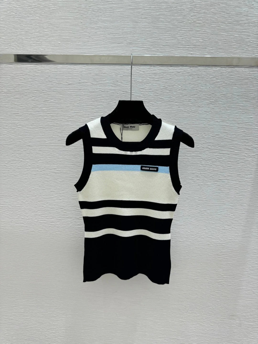 Miu 2026 Vest Black and White Wool 516747