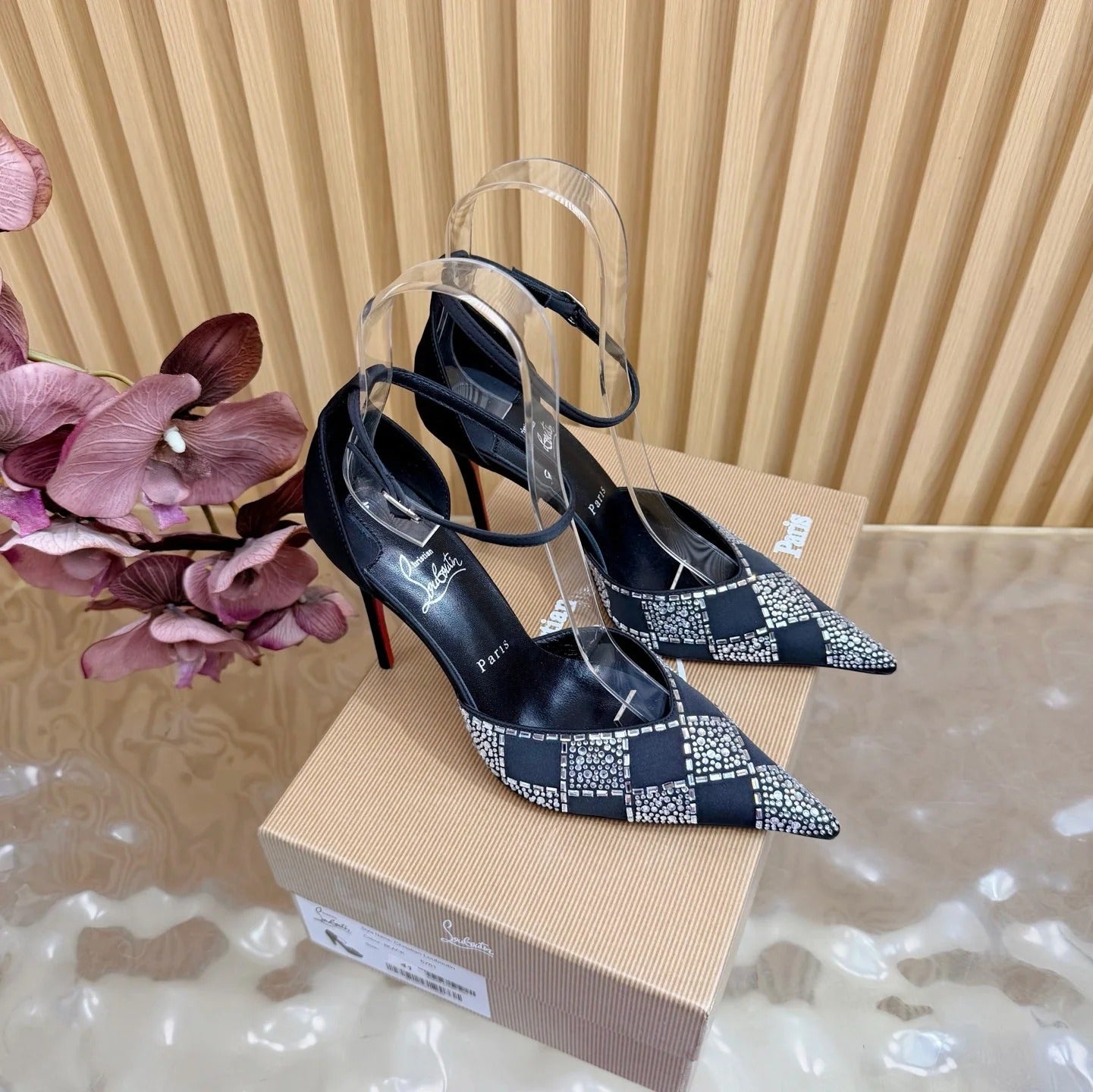 CL 2026 Slingback Pumps 100mm Silk Rhinestone 775986