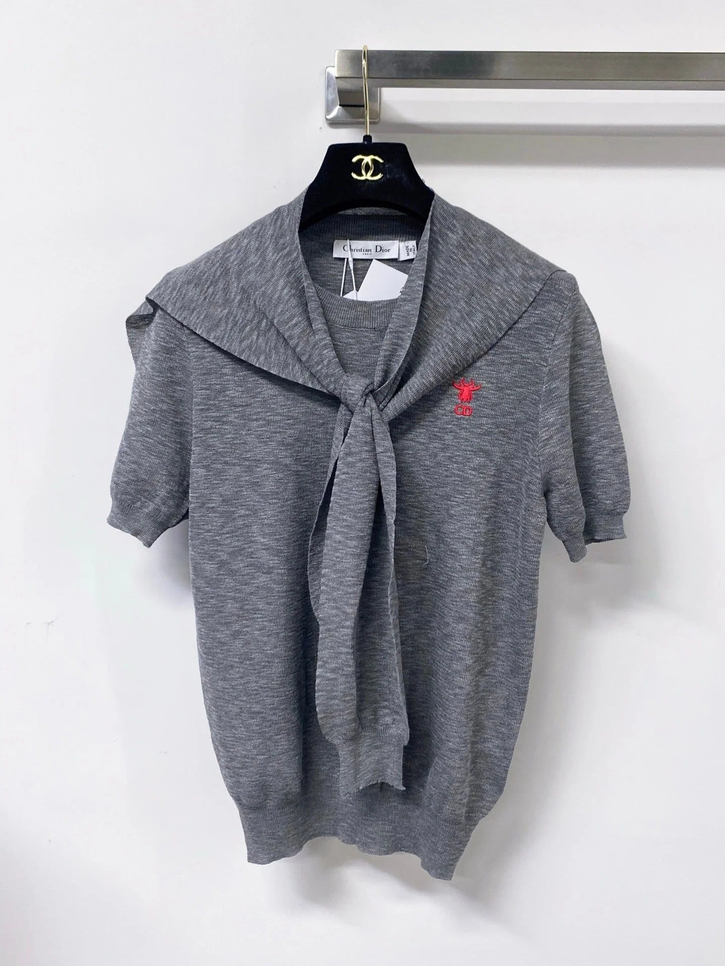 CD 2026 Polo Shirt Featuring A Tie-neck Detail Acrylic 479903