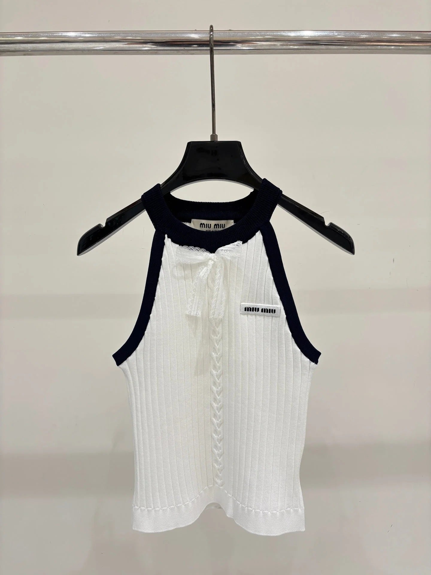 Miu 2026 Halter Neck Knitted Camisole Tencel 394729